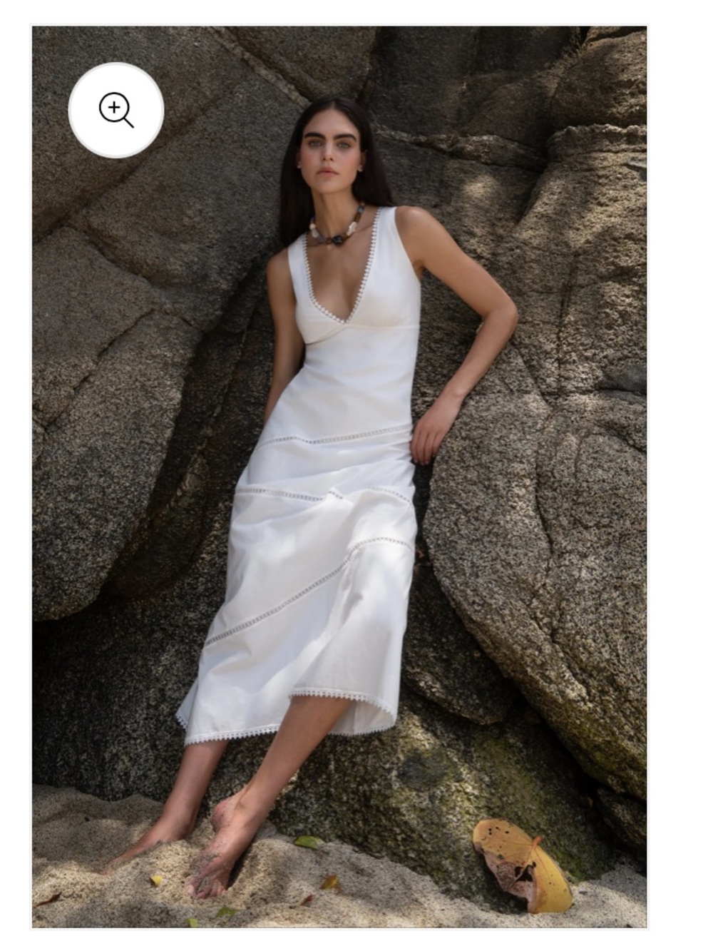 Peixoto White V-Neck Jenna-Style Maxi Dress